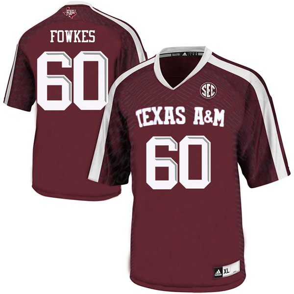 Men #60 Miles Fowkes Texas Aggies College Football Jerseys Sale-Maroon